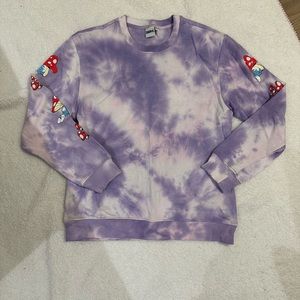 PURPLE TYE DYE SMURF CREWNECK